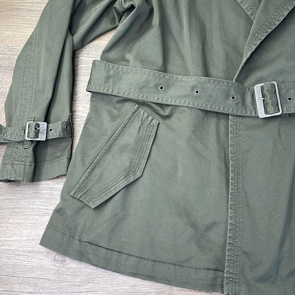 Coldwater Creek Women’s  Army Green Belted Utility Jacket, Size 18 - Picture 3 of 14